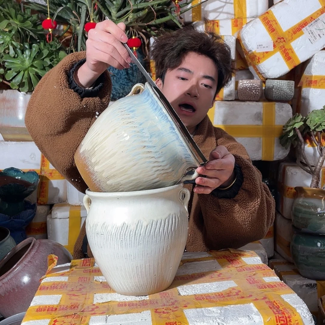 无铅玻璃宜兴紫砂花盆