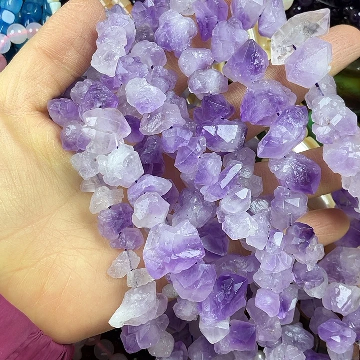 查罗石散珠合金紫水原石一条