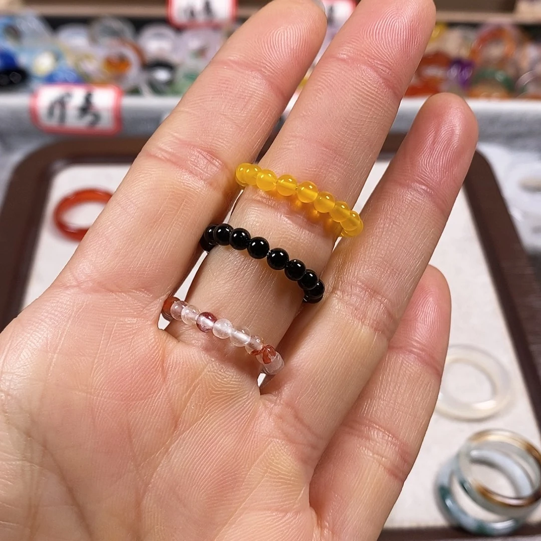 玛瑙/玉髓戒指未镶嵌一****子