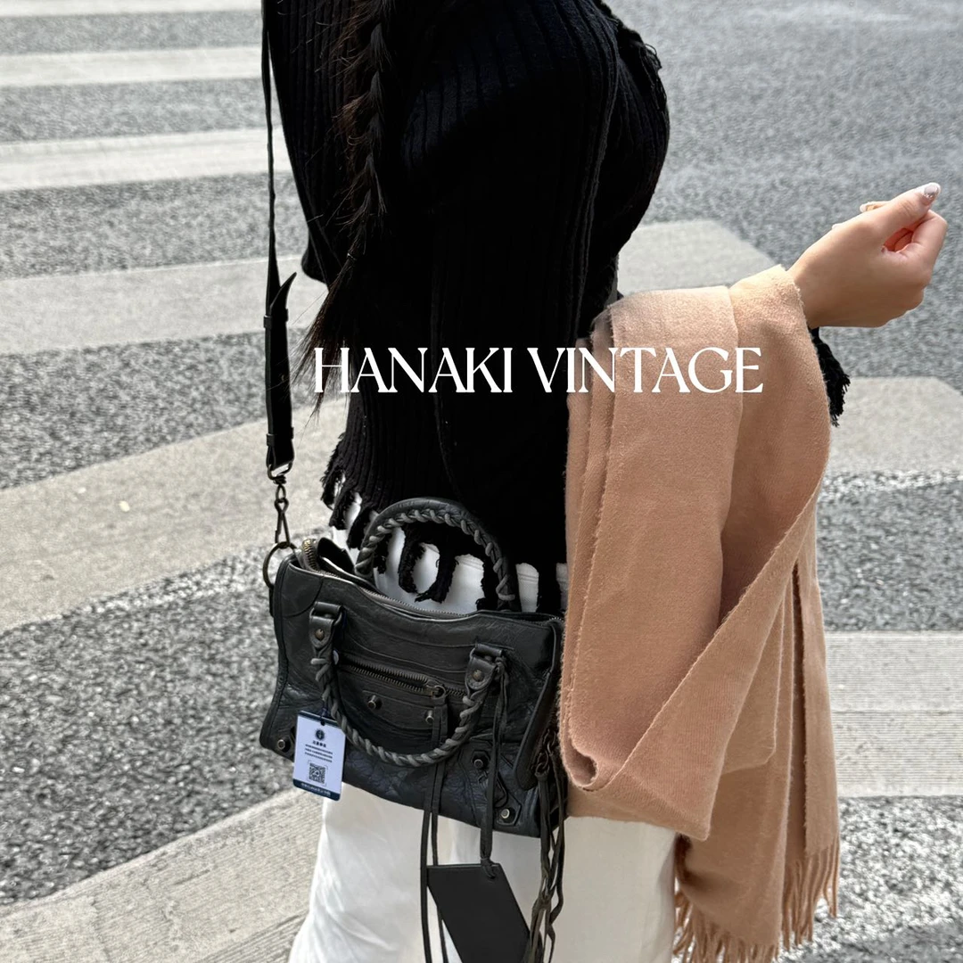 95新 Balenciaga/巴黎世家 花绮中古/巴黎世家灰mini city机车包