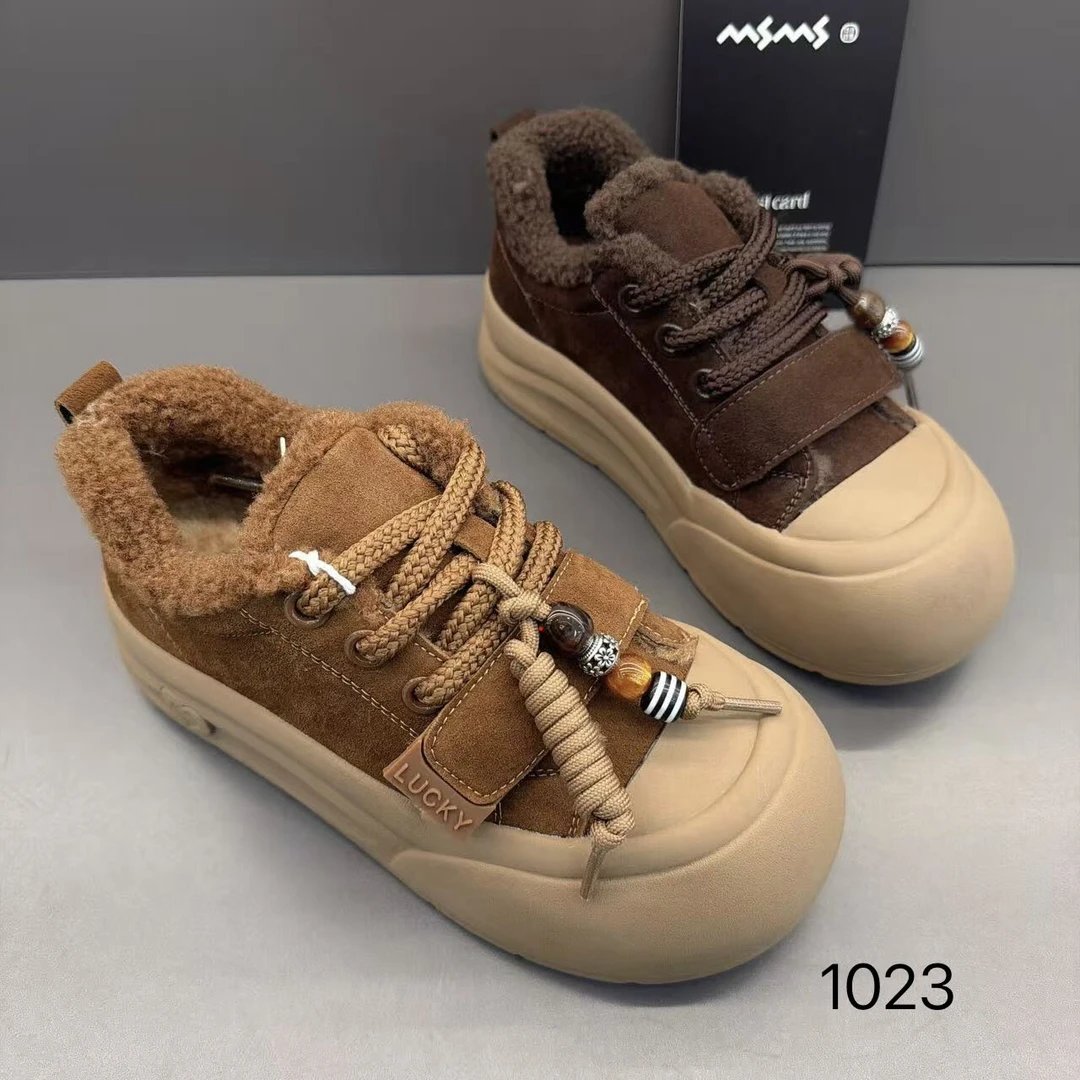 玛莎玛索冬季新款大棉1023时尚百搭休闲网红防滑保暖女鞋德训鞋