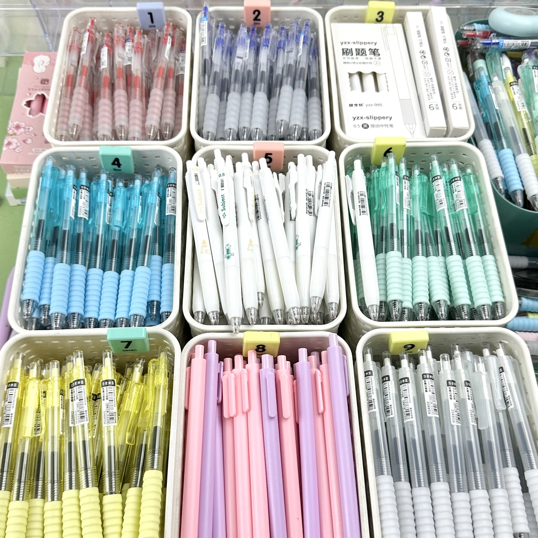 【到手53支笔】速干刷题笔0.5中性笔ST笔头软胶笔握写字刷题神器DIY