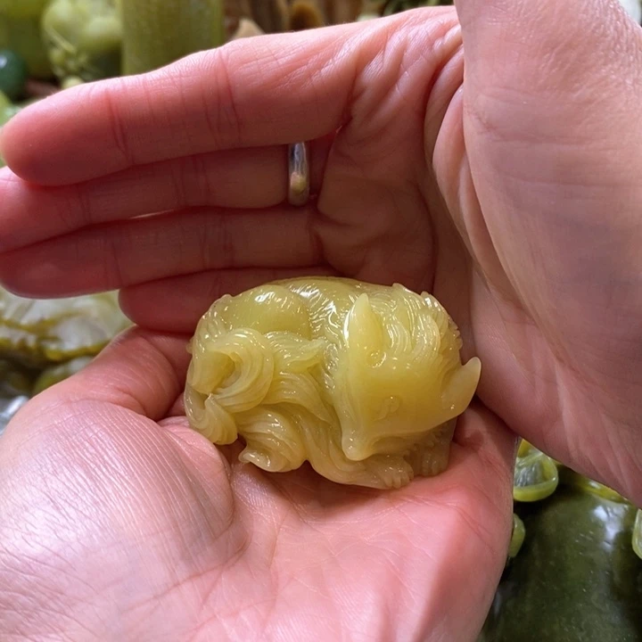 蛇纹石玉手把未镶嵌不**…