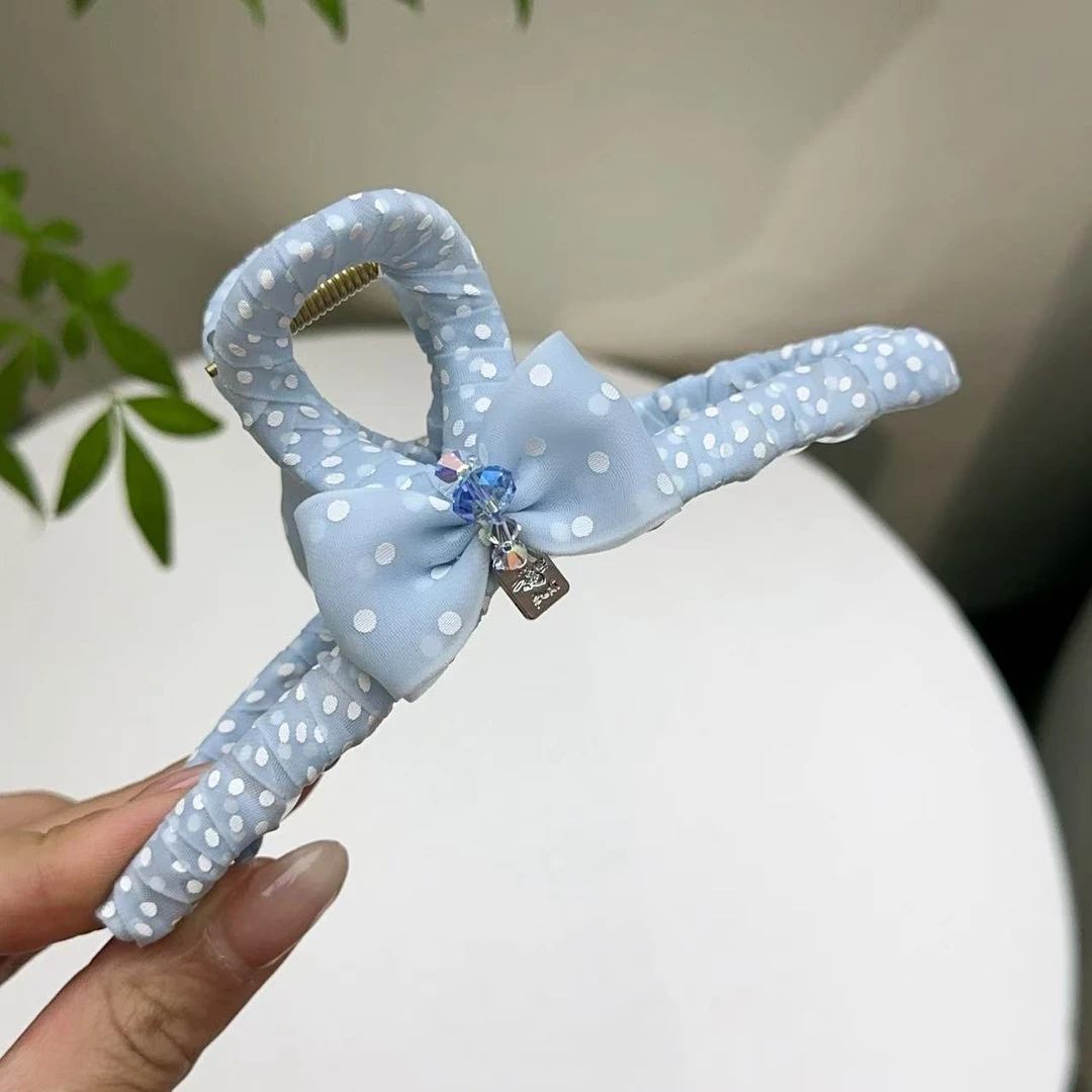 FUXI/福熙原创发夹手工设计小清新蓝色十三公分抓夹1354