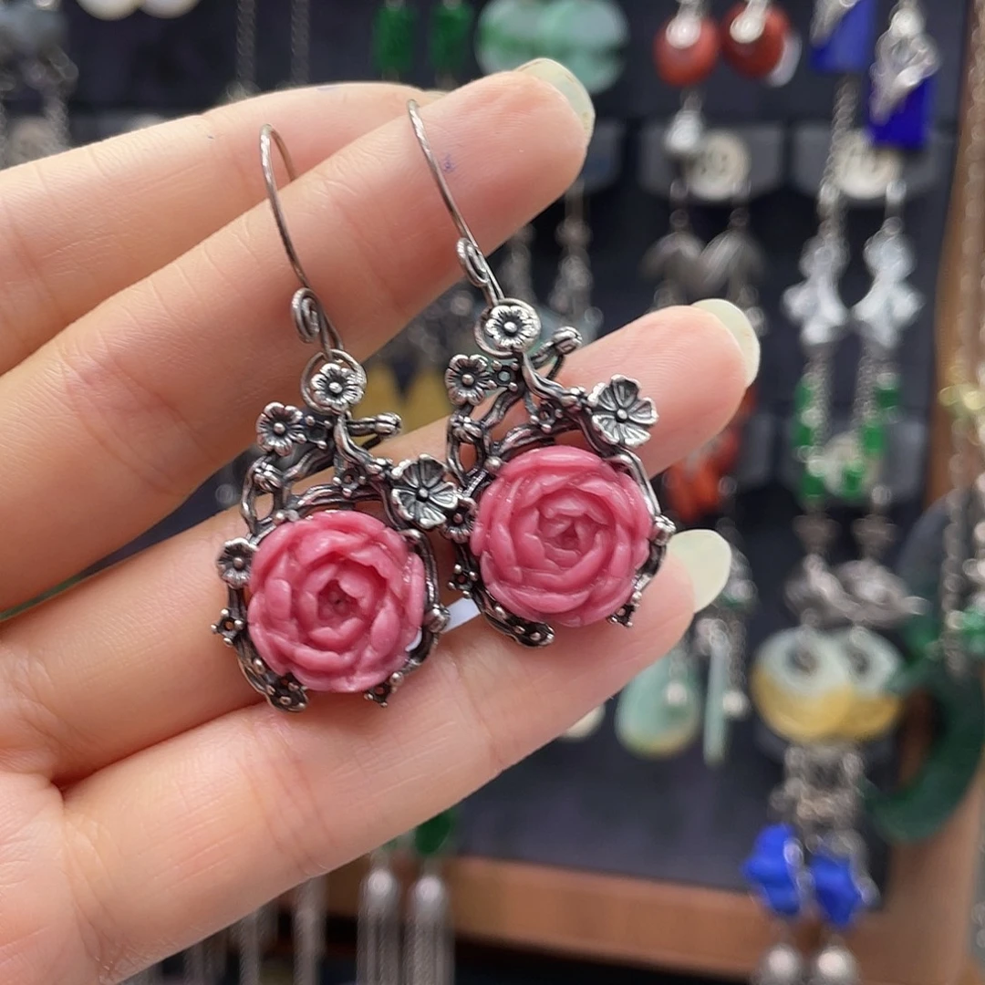 月***音银S925镶嵌蔷薇辉石颈饰（ghggh