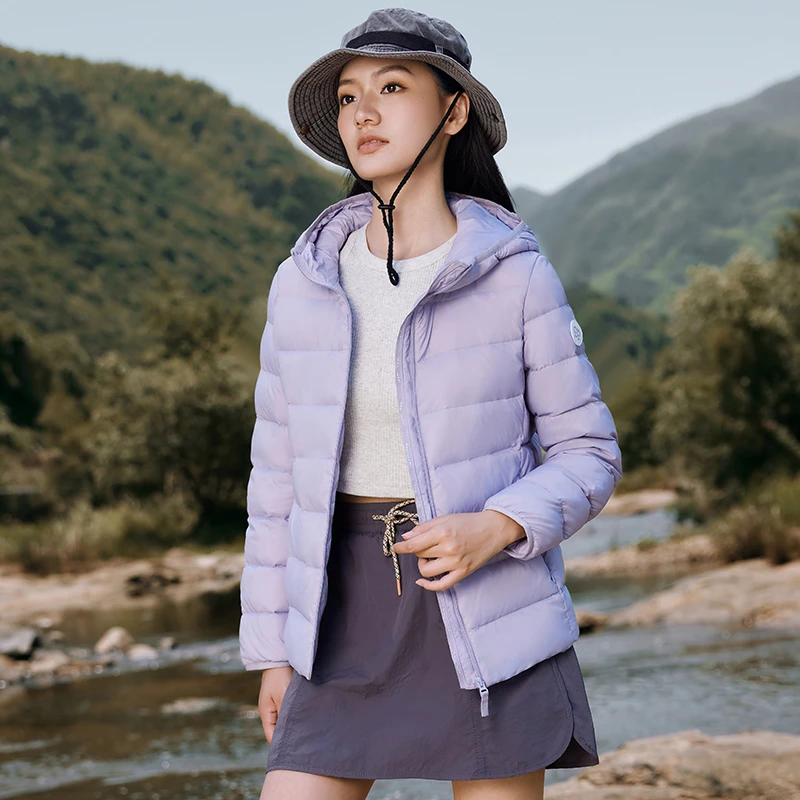 门店85&9！薄，但超暖！90鸭绒经典连帽短款羽绒服外套女 M13679