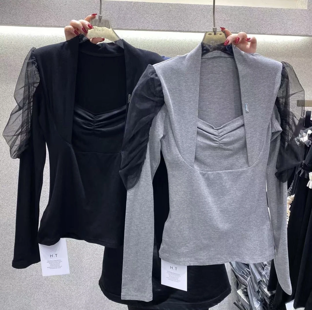 早春新款 收腰打底衫洋气气质显瘦