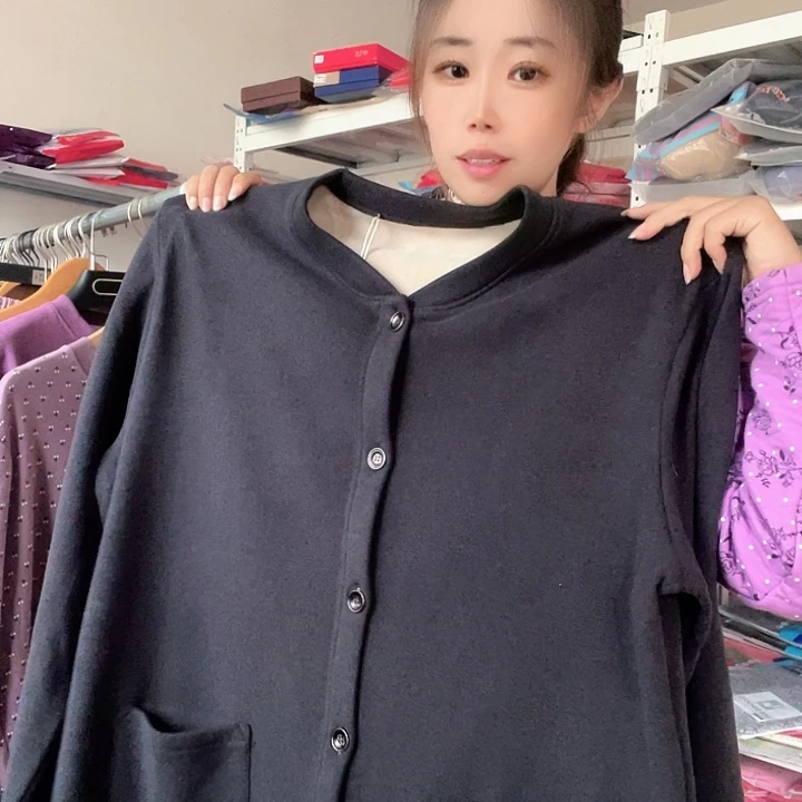 棉加绒开衫200斤宽松5x