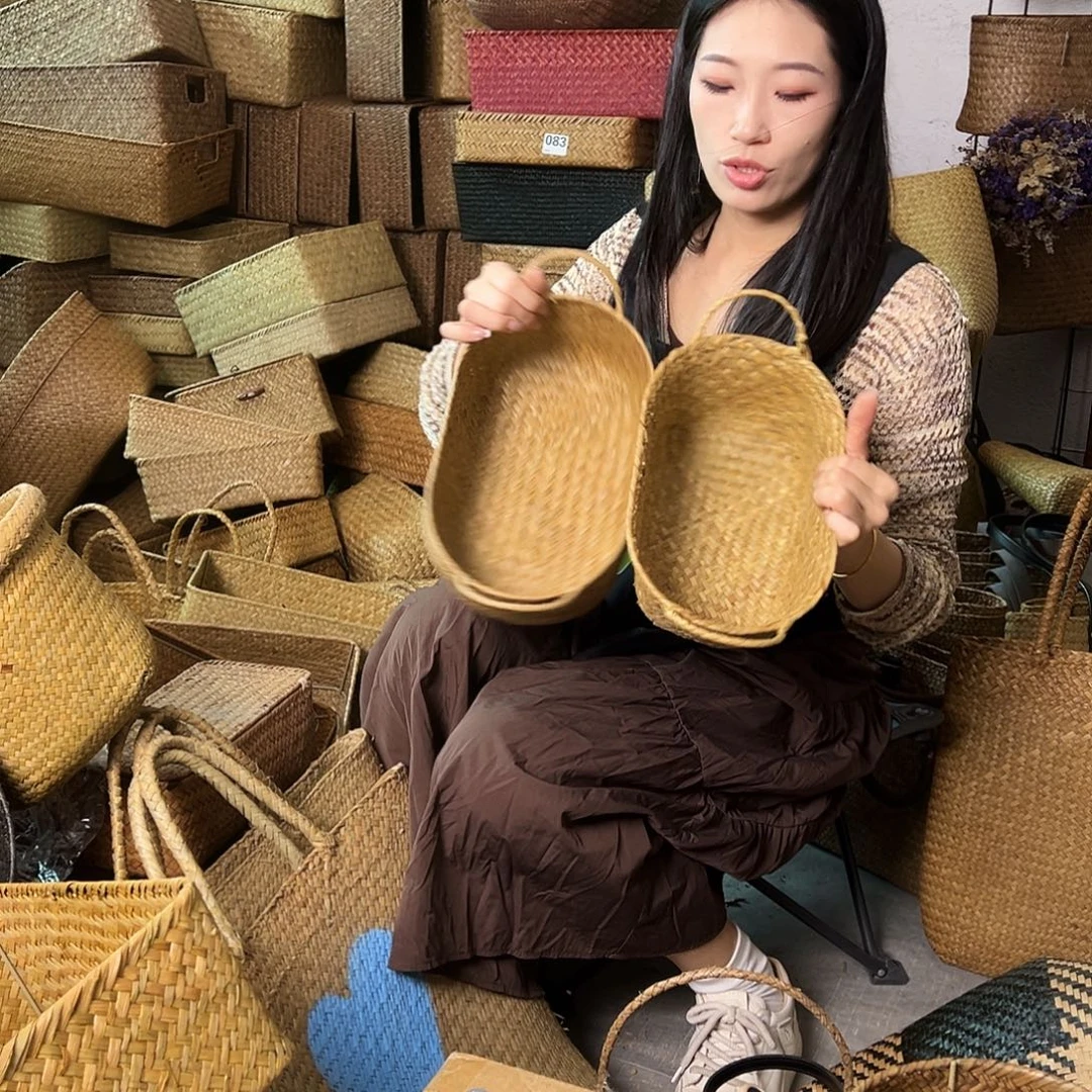 编织带草编包/草编收纳盒微瑕疵