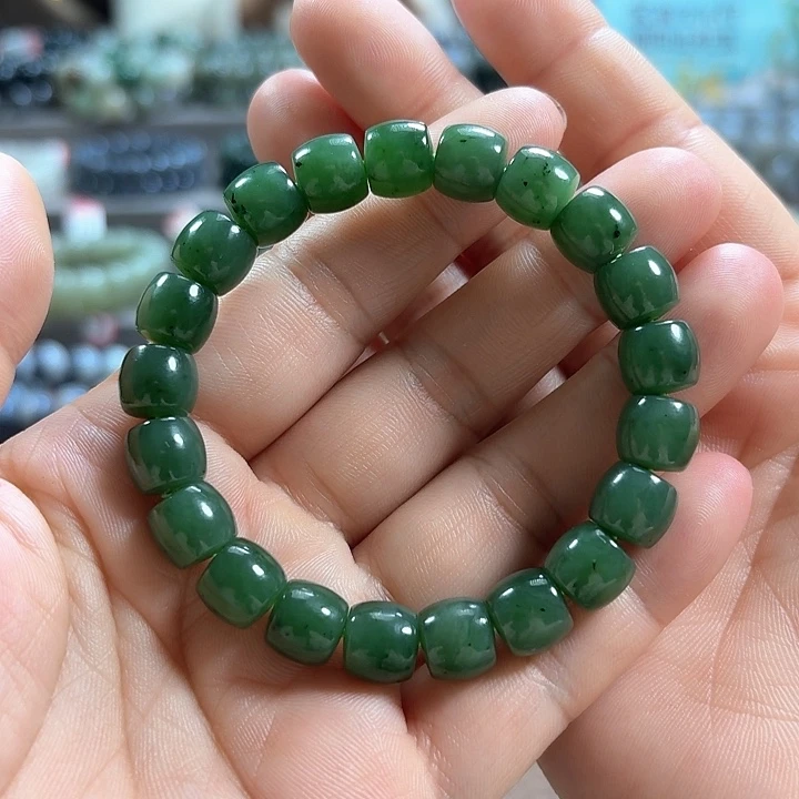 和田玉（碧玉）手链未镶嵌直切卡10