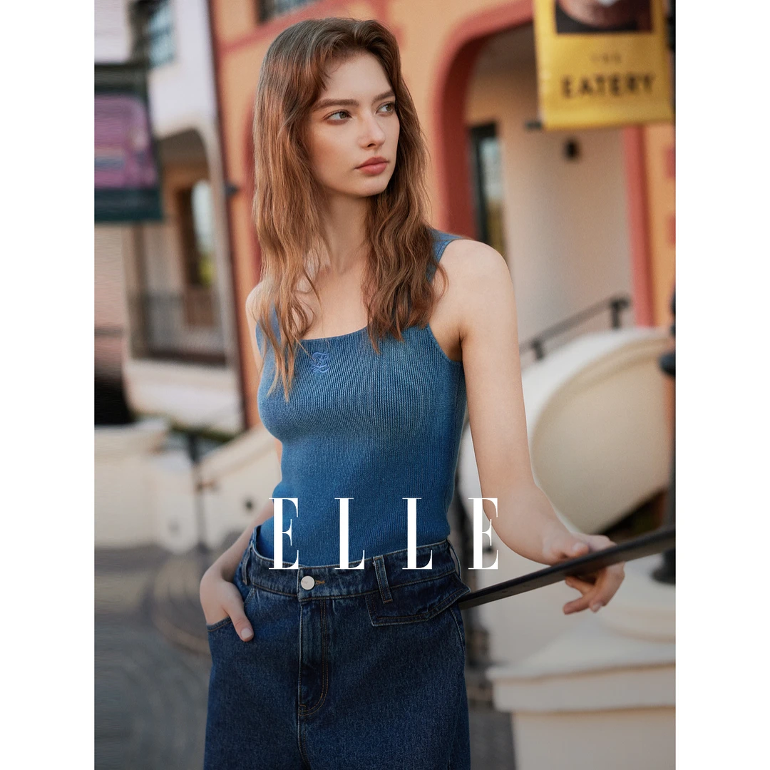 【王雪糕专属】ELLE显瘦气质背心吊带25春季新款巴恩风时尚EE50525