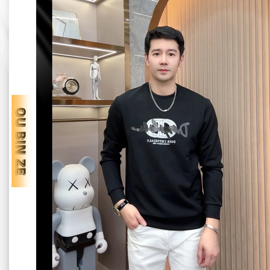 欧彬泽【秀场】欧货长袖卫衣秋冬男装圆领休闲时尚百搭D5156B