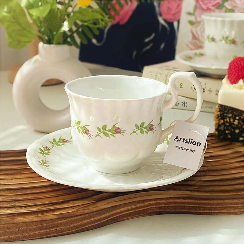 法式陶瓷咖啡杯碟轻奢高级感下午茶杯水杯女士咖啡杯家用咖啡杯子