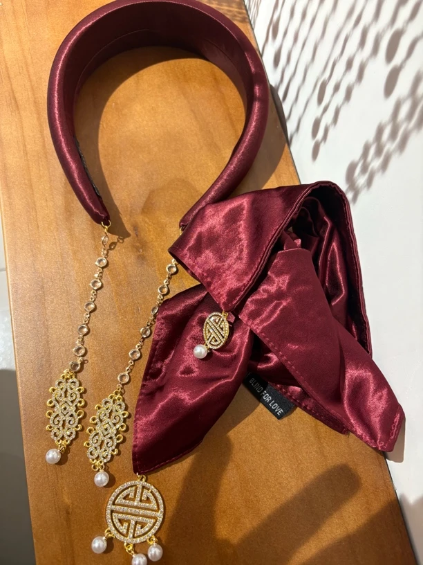 民族风流苏发饰套装酒红色福利款【无售后省外不包邮】