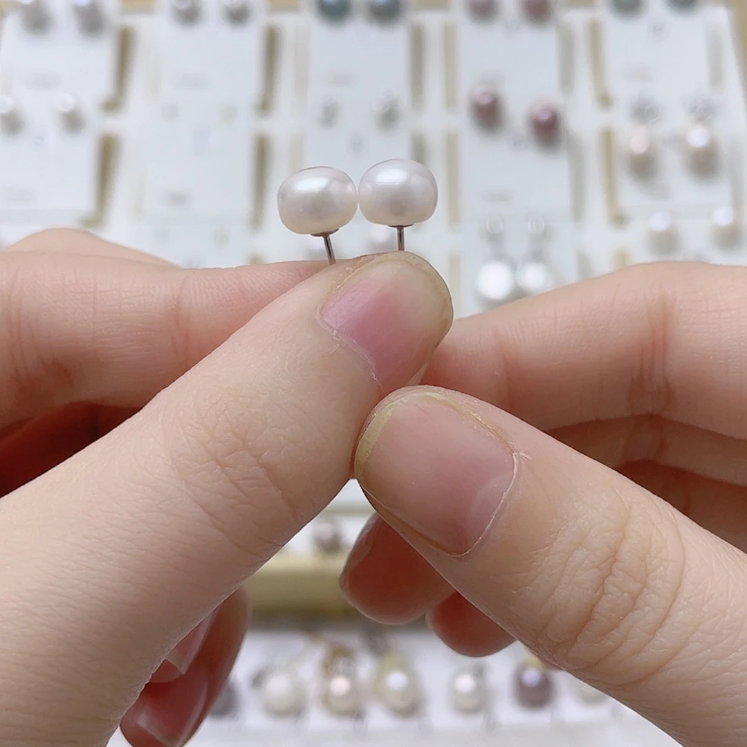 小***虎耳饰银S925镶嵌淡水珍珠