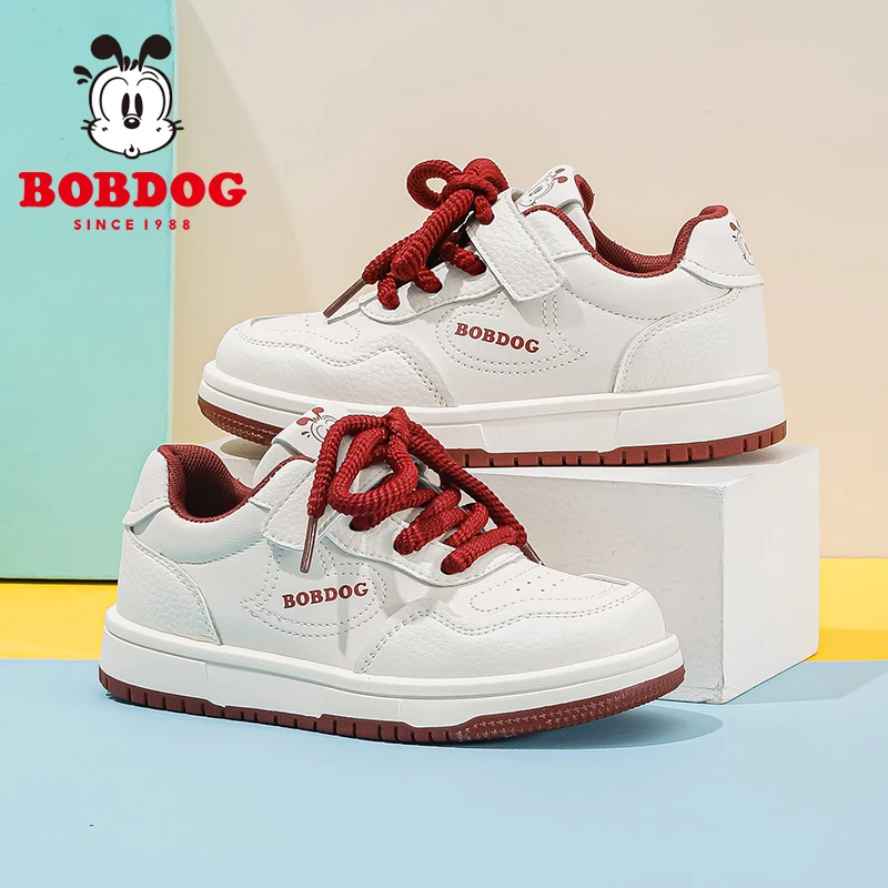 巴布豆童鞋假系带儿童板鞋潮款男女童运动鞋春秋低帮休闲鞋单皮面
