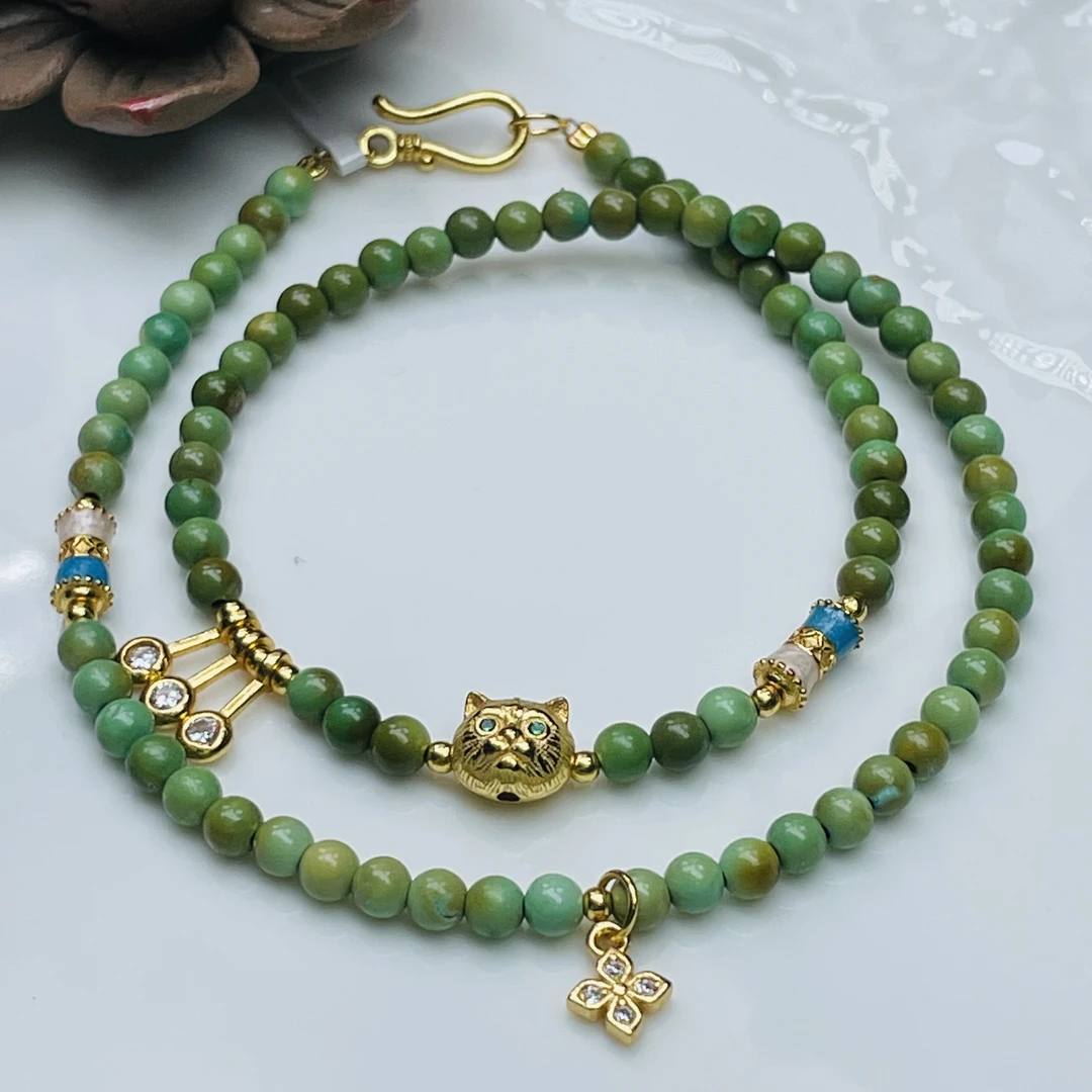 【珺笙珠宝】绿松石圆珠双圈 S36821091007