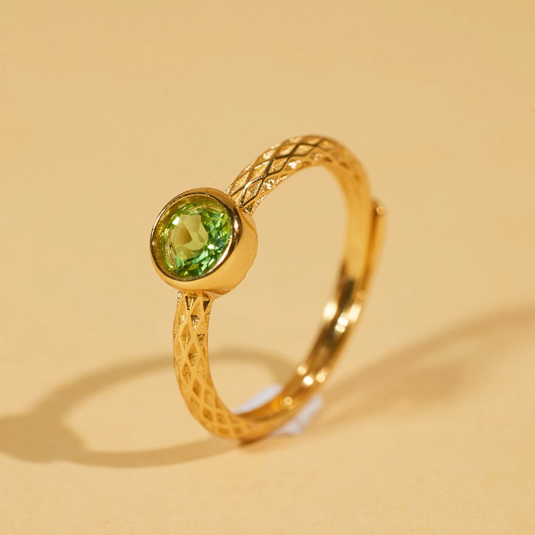 【玉峰珠宝丨安娜严选】橄榄石戒指S925银【P8691】多样性发一