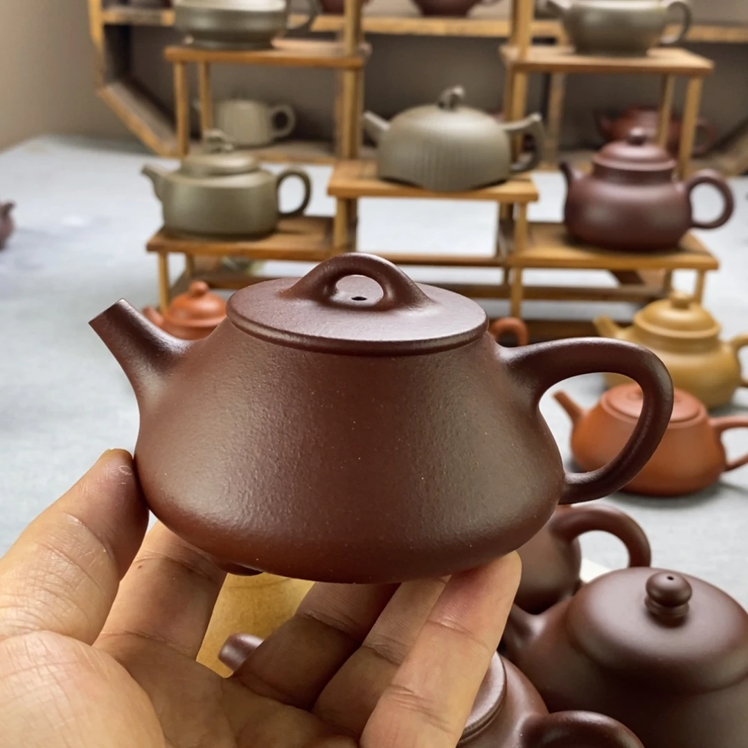 茶壶紫砂平盖石瓢壶