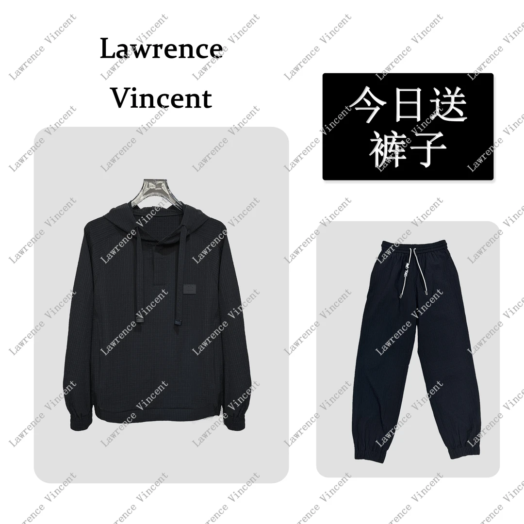 Lawrence Vincent 2025春季新品极简风百搭潮流Cleanfit连帽卫衣