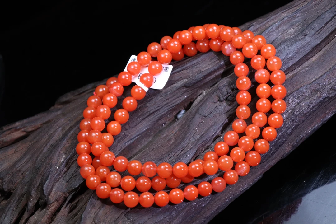 2原矿无优化天然南红保山西山杨柳多圈7mm左右轻微低色差纹裂