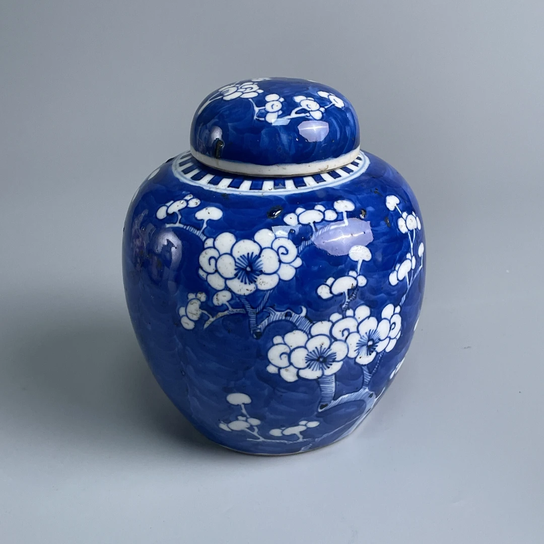 瓷器/古董民国冰梅盖罐-M25CE001086古玩/收藏/文物/绣花张