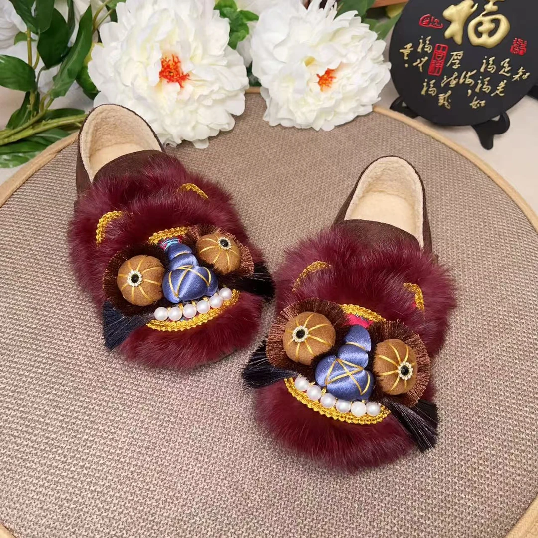 【鸿运当头】厚底加绒国风中式虎头鞋冬季时尚百搭外穿勃肯虎头鞋