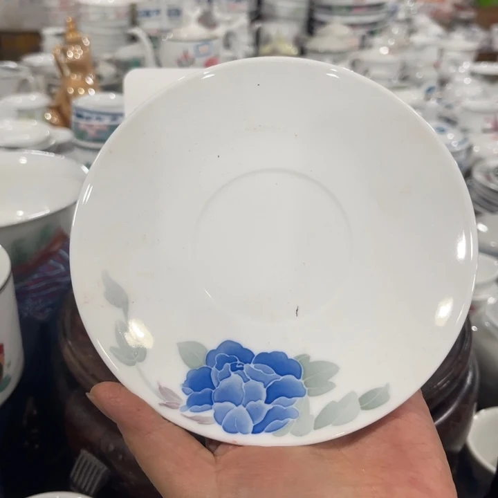 醴陵高温瓷手绘14厘米微瑕