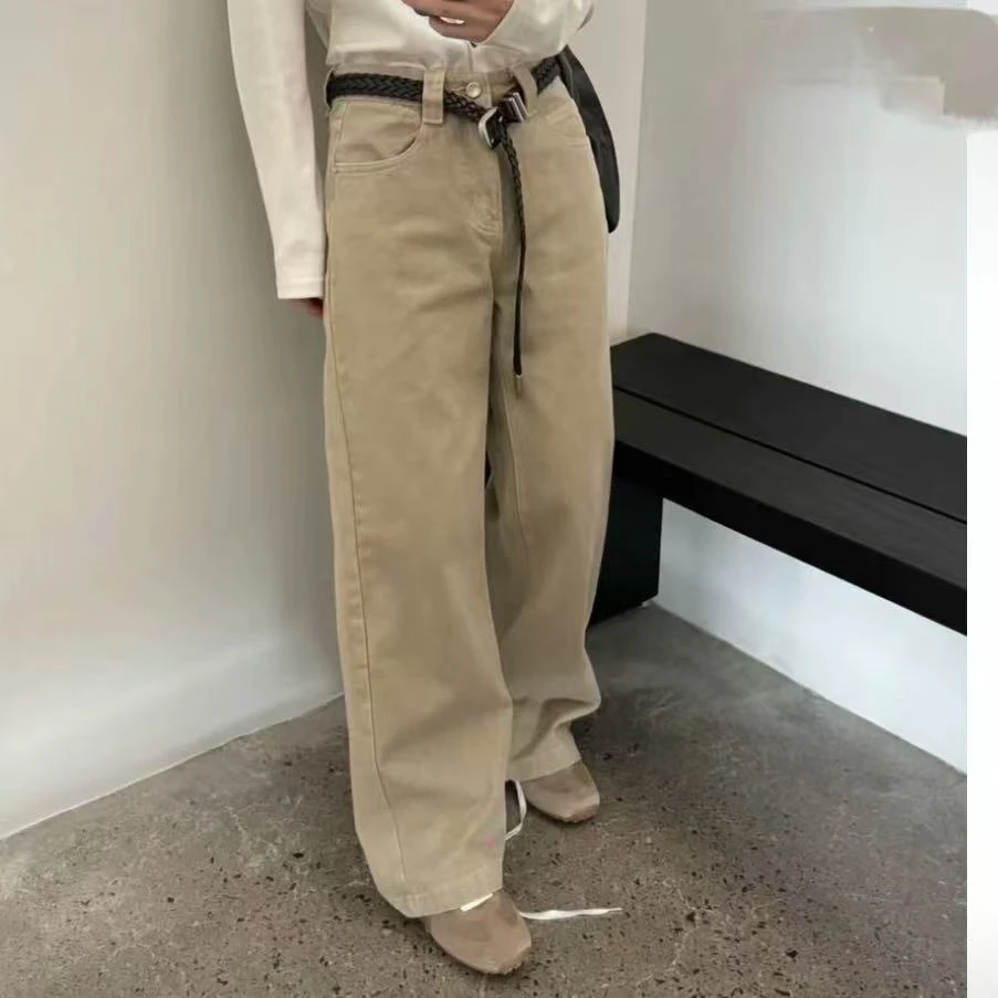 【清】工厂外贸尾单卡其韩版牛仔裤