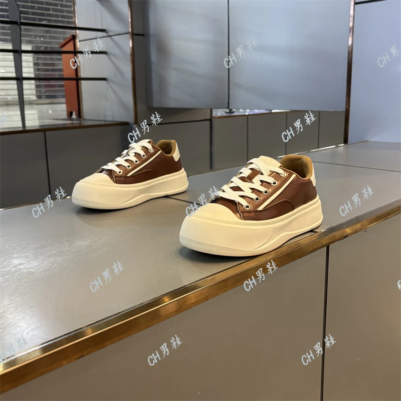 男鞋秋季新款透气休闲鞋时尚百搭轻便净版简约男潮鞋厚底增高板鞋