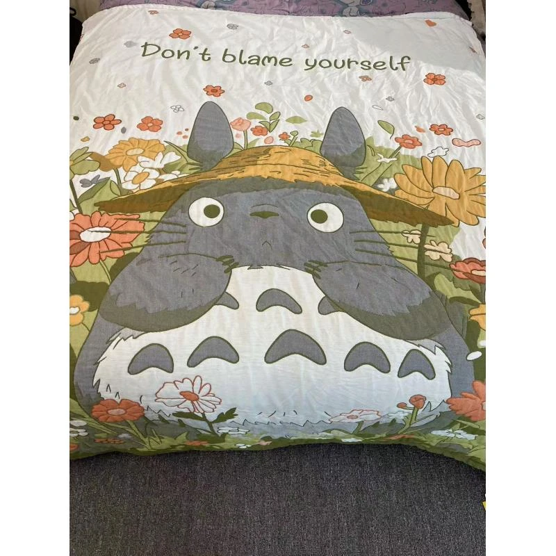 【草帽龙猫】 150*200cm 全棉纱布泡芙被