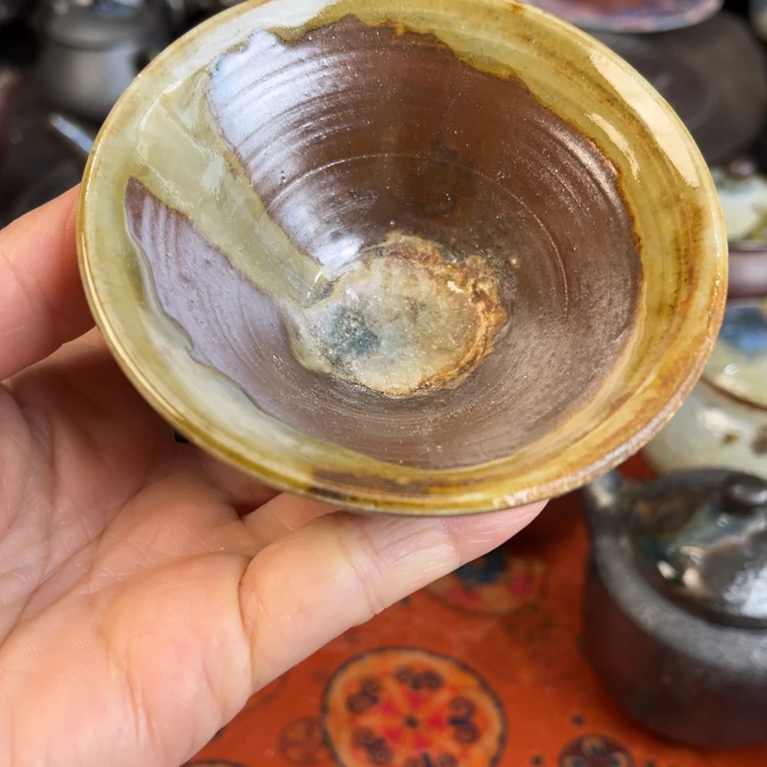 柴烧茶器主人杯杯柴烧