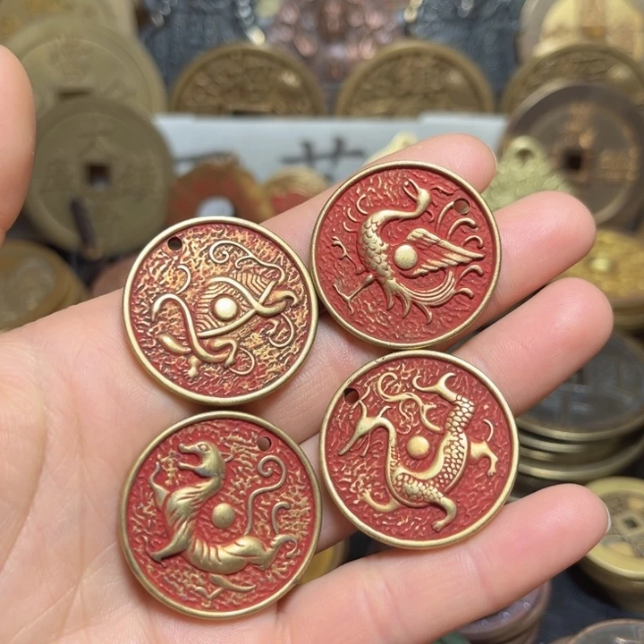 铜现代工艺四圣兽一套