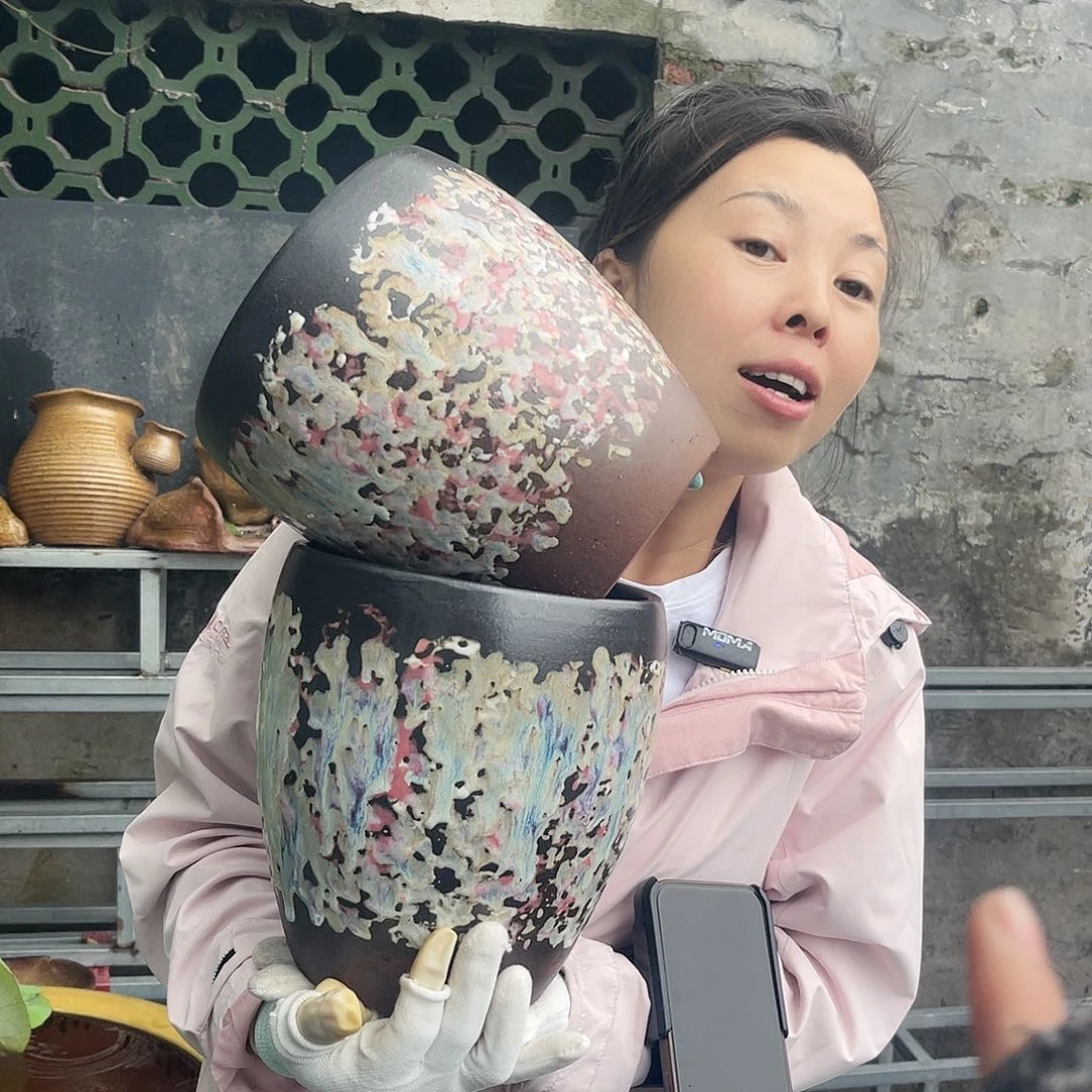 紫砂花盆王嫂花盆0612-b1003高20口18