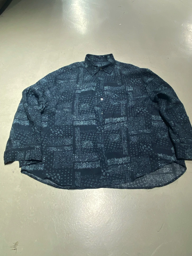 LY LAB【花洇漫麻】夏季新款高级时尚宽松100苎麻腰果花衬衫73669