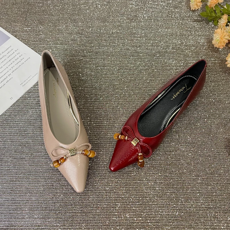 TROWSAGE/牛皮/3cm/时尚中跟粗跟单鞋方头百搭女鞋25D581
