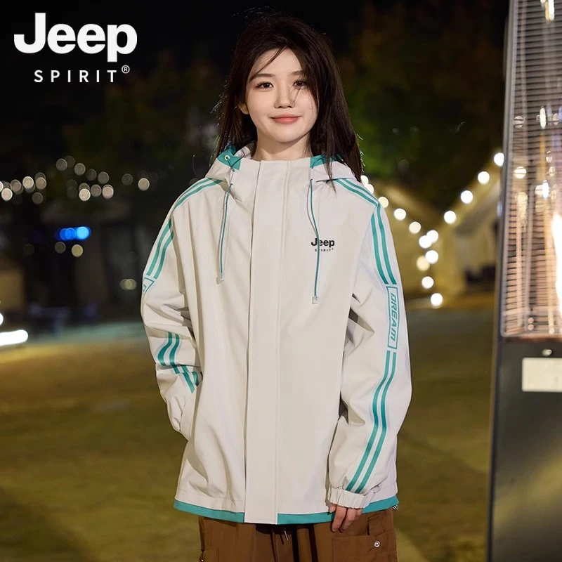 JEEP SPIRIT外套女2025新款春秋季户外防风小个子开春冲锋衣夹克