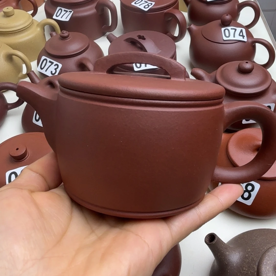 茶壶紫砂紫泥汉瓦200cc微瑕