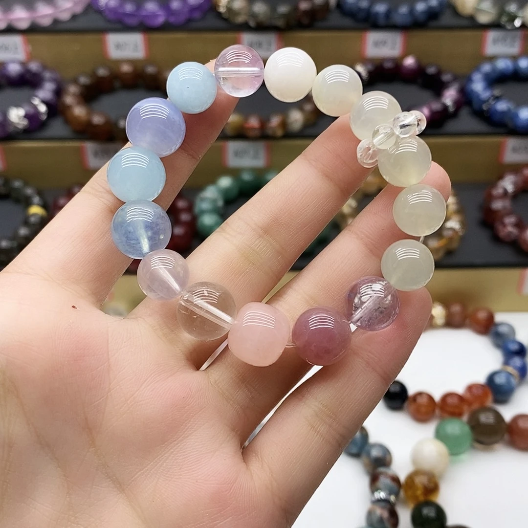 未镶嵌手链水晶粉小清新