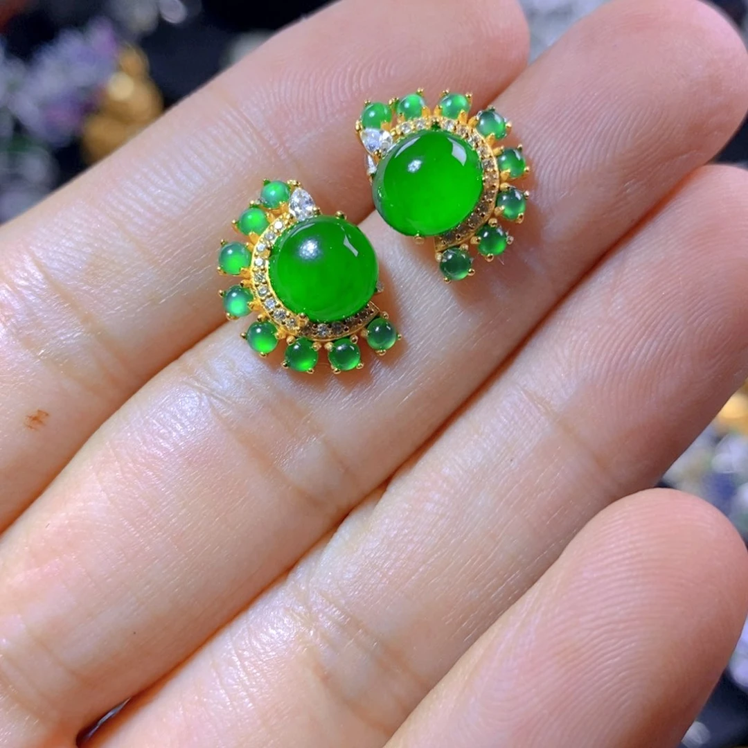 翡翠银S925镶嵌颈饰天然翡翠