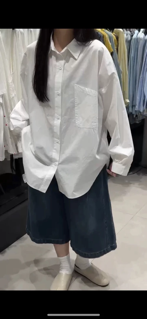 宽松韩版薄款衬衫设计感长袖上衣