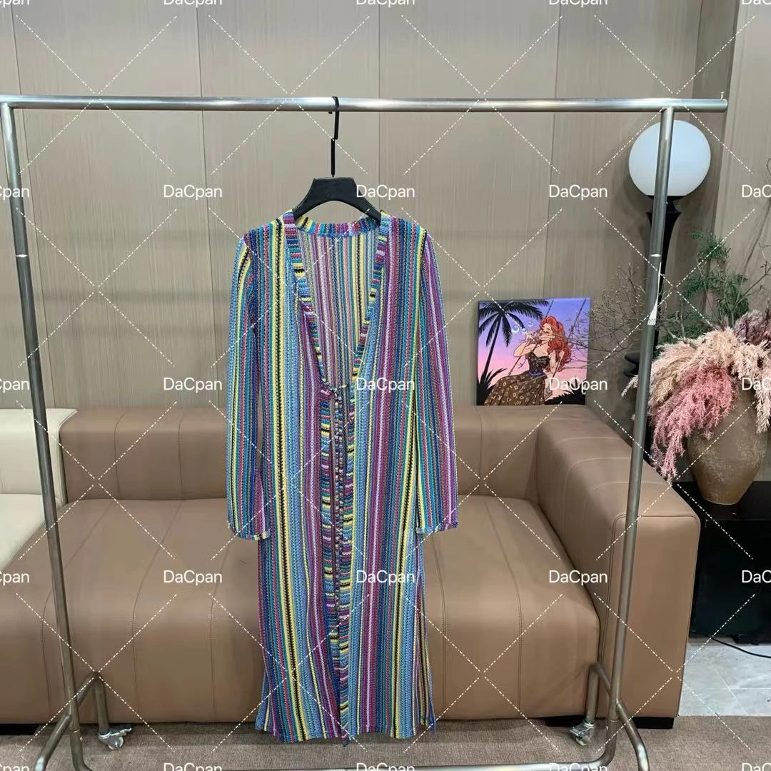 DACPAN-“浪漫主义”彩织长款开衫外套 2025/盼·PP 8983