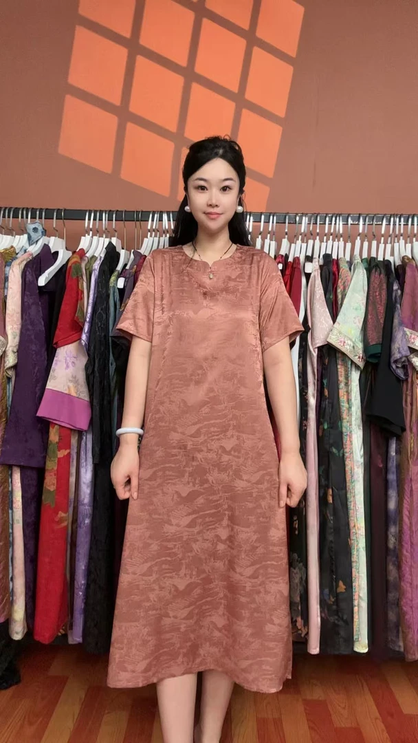 F (拾染吊坠）夏季简约时尚显瘦气质女装宽松中长款连衣裙