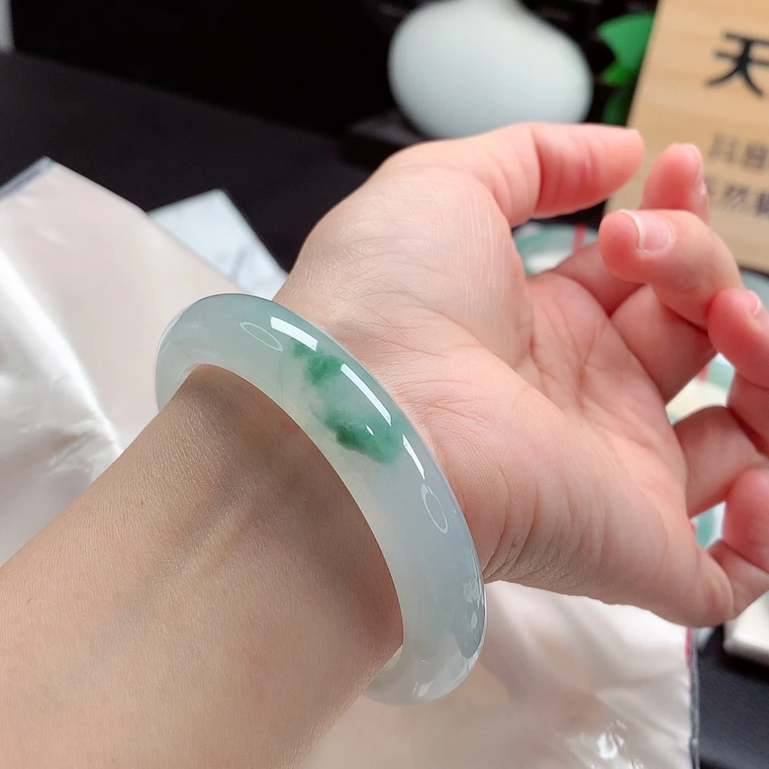 未镶嵌手镯翡翠86号，缅甸天然A货翡翠手镯