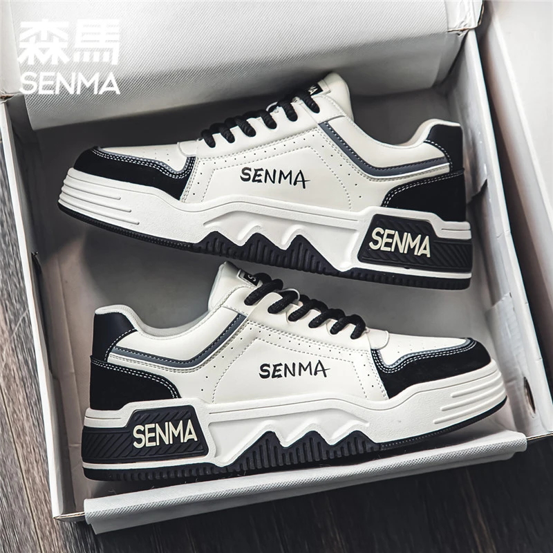 SENMA/森马男鞋秋季潮牌黑白熊猫休闲板鞋青少年透气运动小白潮鞋