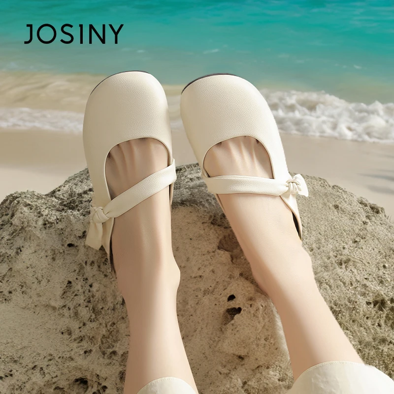 卓诗尼包头半拖鞋女夏外穿2025新款玛丽珍软底一脚蹬妈妈鞋配裙子