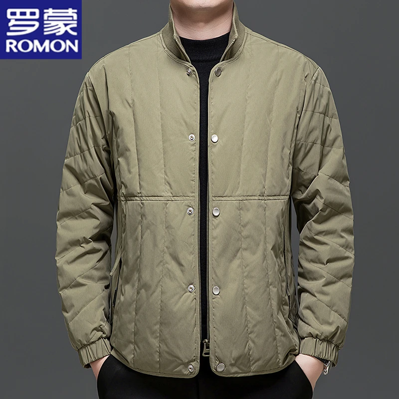 罗蒙轻薄羽绒服90绒秋冬男士老钱风时尚休闲内搭保暖防寒痞帅外套