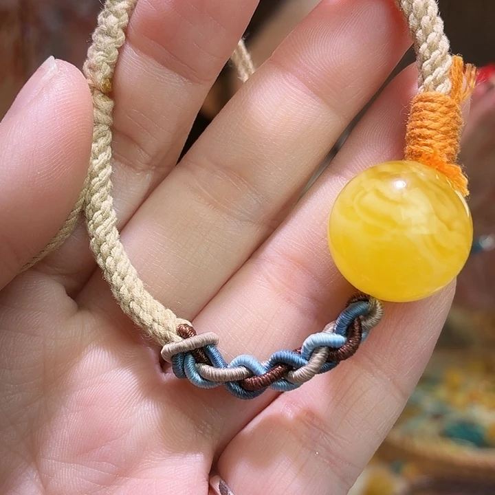 大***子蜜蜡未镶嵌手链蜜蜡