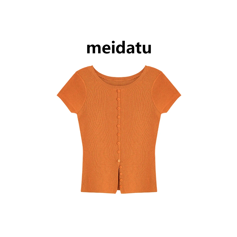 美哒兔（破价款）韩系百搭质感纽扣上衣（高个子版）CM387-27QG