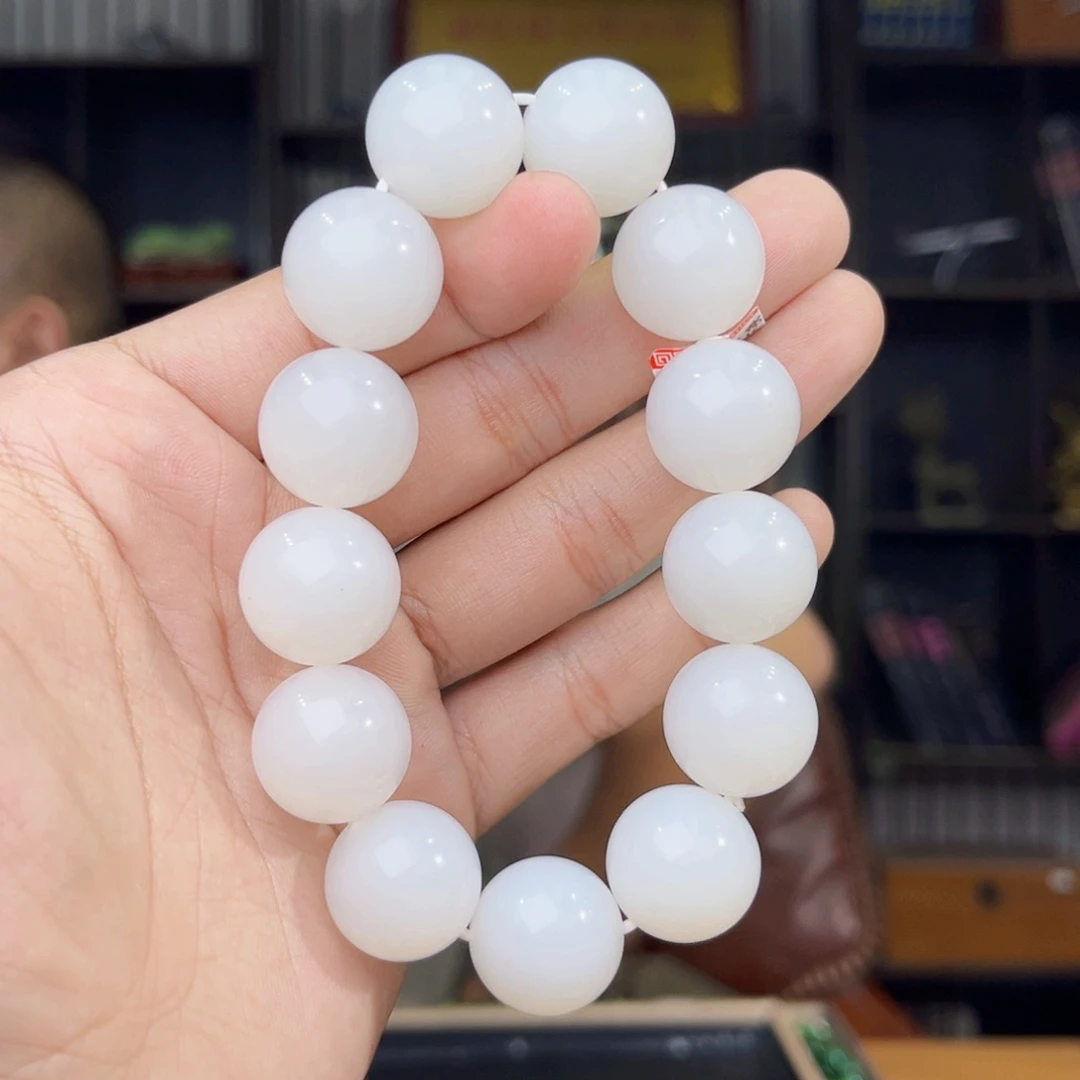 和田玉未镶嵌手串天然和田玉13年新疆且末天泰卡18